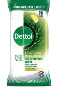 Dettol Tru Clean Antibacterial Multipurpose Cleaning Wipes Zesty Citrus & Lemongrass