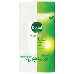 Dettol 2 in 1 Hand & Surfaces Anti-Bacterial Wipes