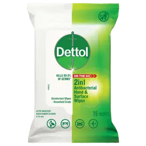 Dettol 2 in 1 Hands & Surfaces Anti-Bacterial Wipes