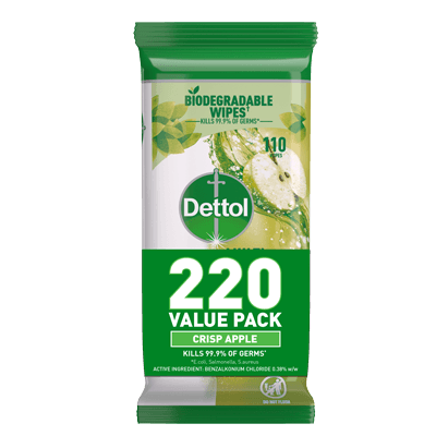 Dettol Multipurpose Cleaning Wipes Crisp Apple 220s