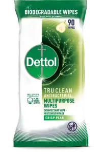 Dettol Tru Clean Antibacterial Multipurpose Cleaning Wipes Crisp Pear
