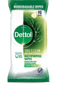 Dettol Tru Clean Antibacterial Multipurpose Cleaning Wipes Crisp Pear